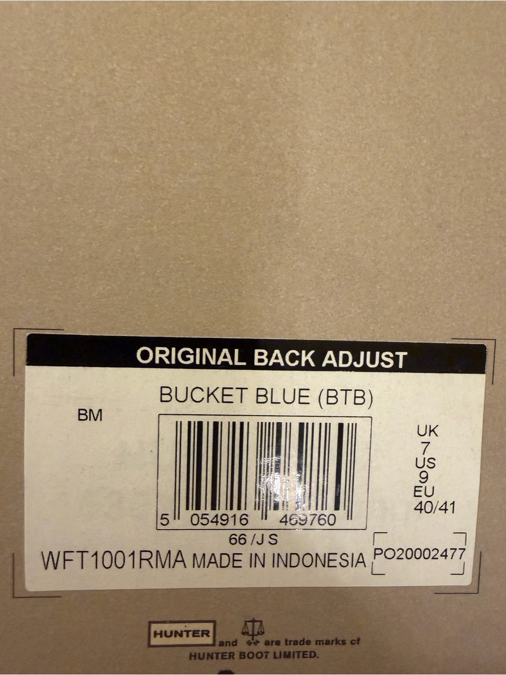 Womens royal blue hunter tall rain boots - Picture 3 of 3
